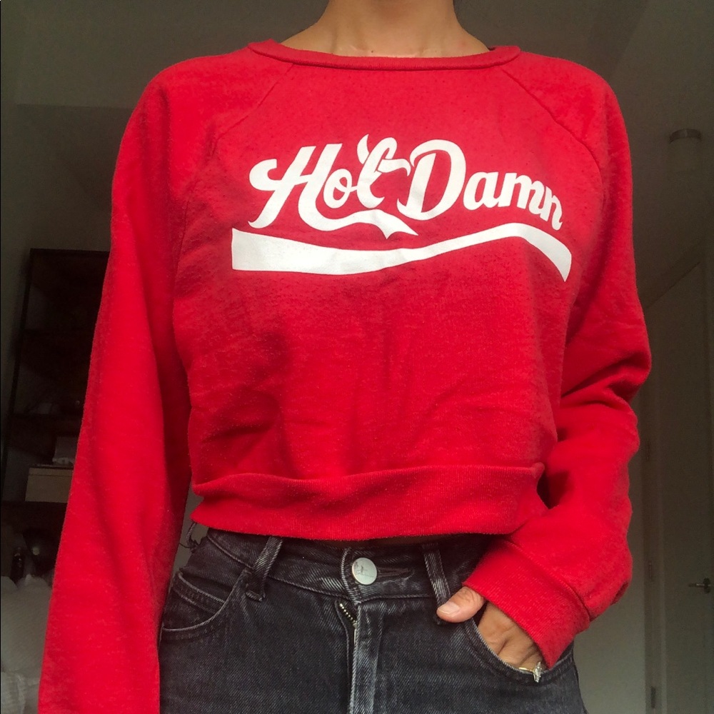 Geneva Diva “ Hot Damn “ cropped sweatshirt S